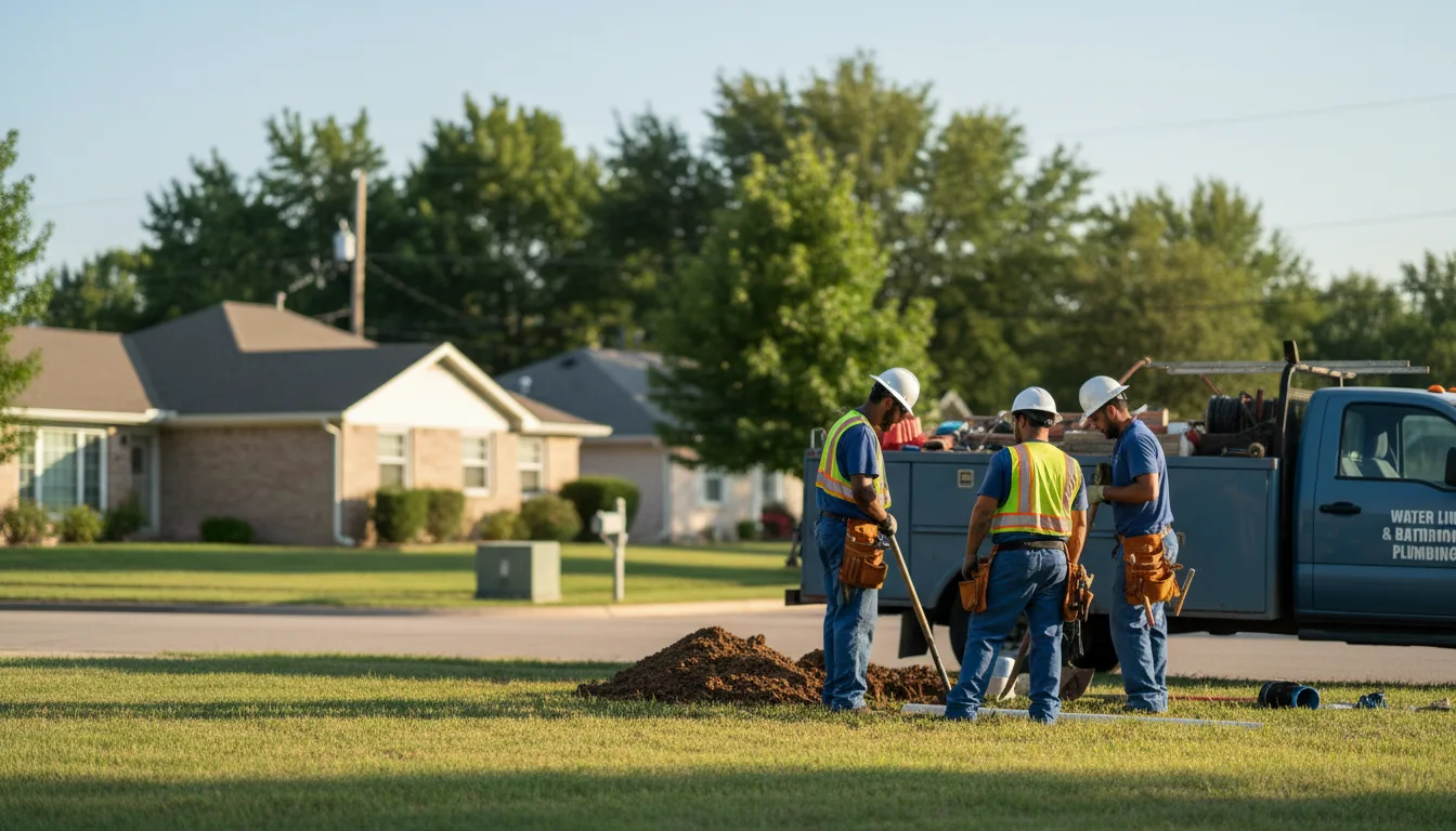 Residential water line and bathroom plumbing service in Easton, CT